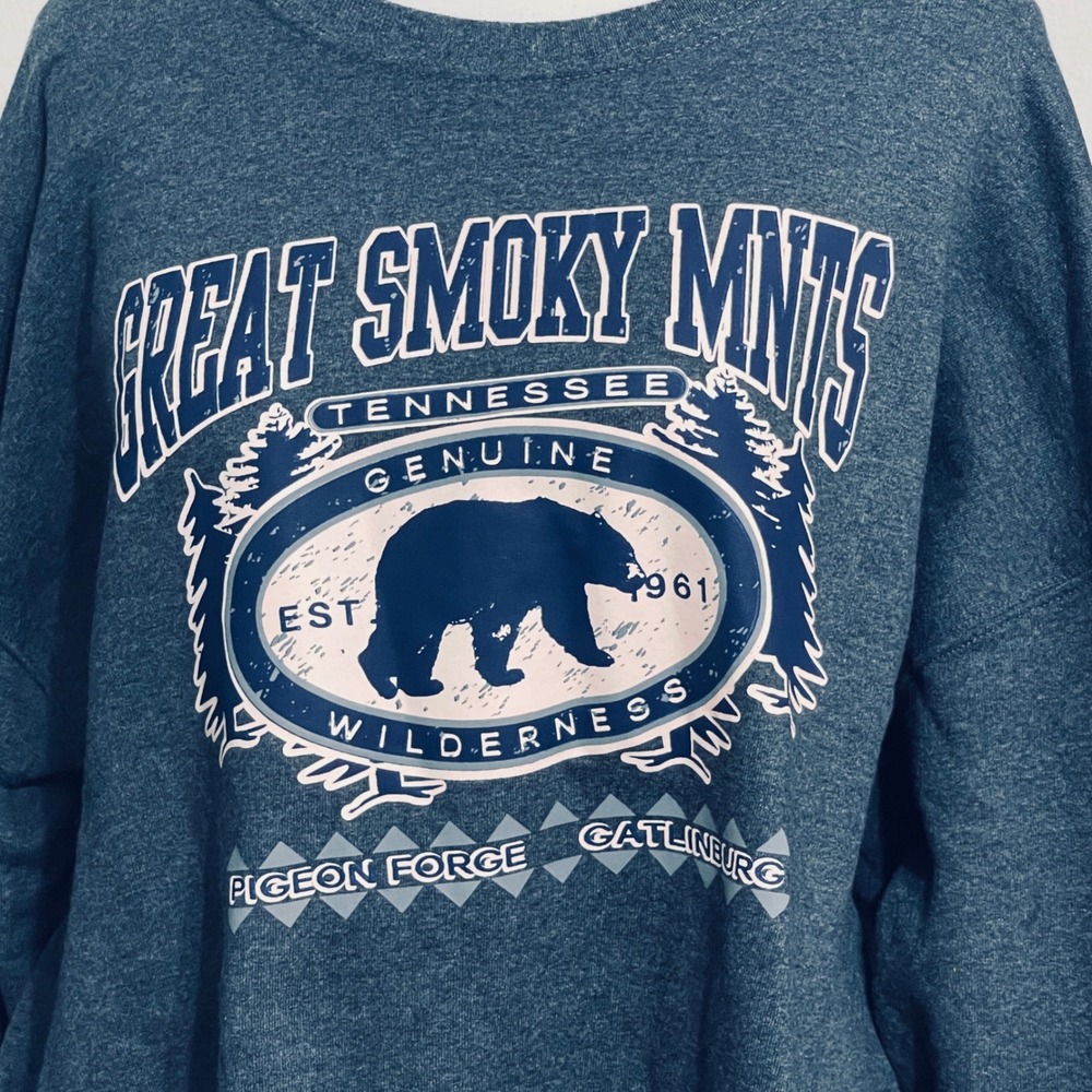 Great‎ Smoky Mountains Tennessee Sweatshirt XL Jerzees Bear Pigeon Forge - Picture 5 of 7